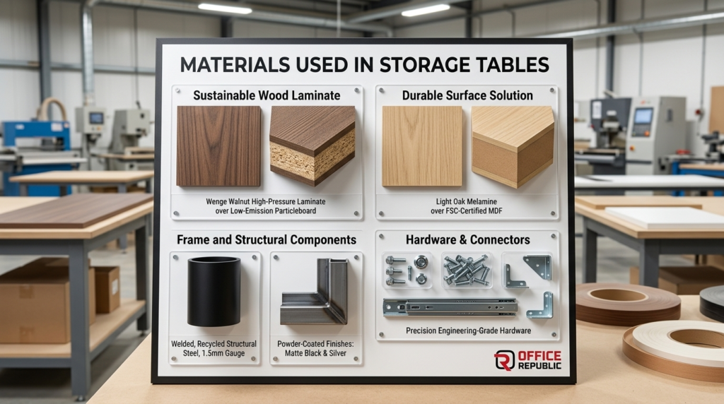 Materials Used in Storage Tables