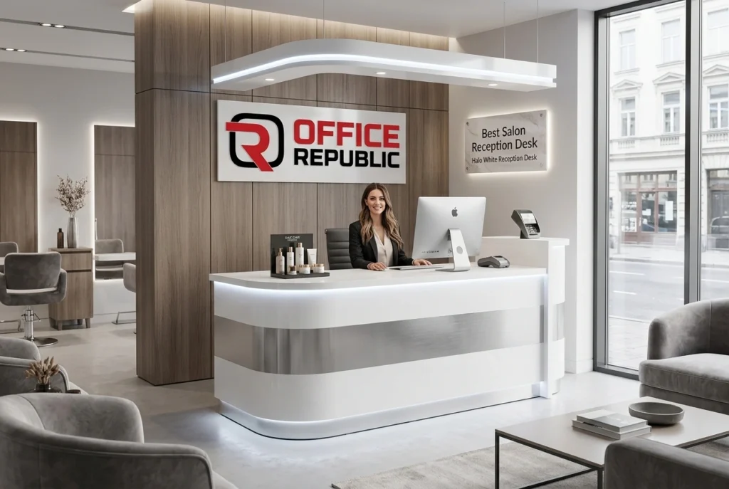 Halo White Reception Desk