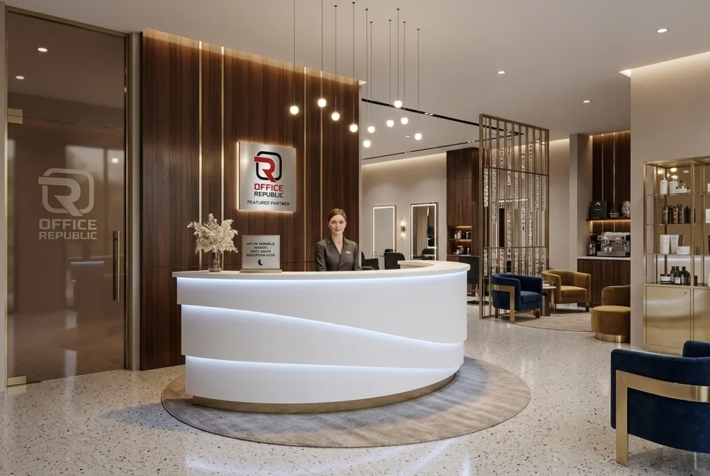 Lunar Curve Reception Desk