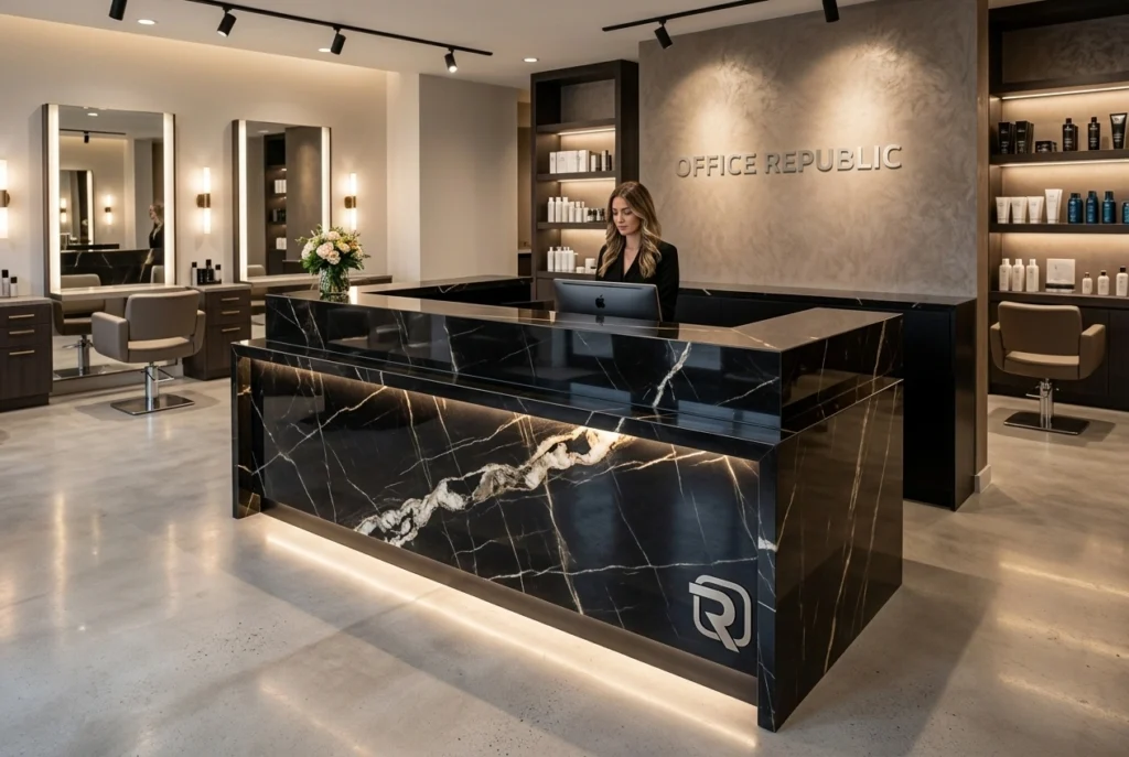 Onyx Gloss Reception Desk