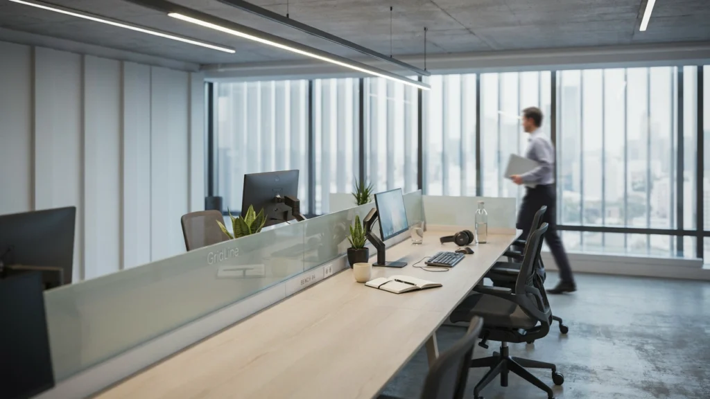 GridLine Open-Plan Low-Partition Bench