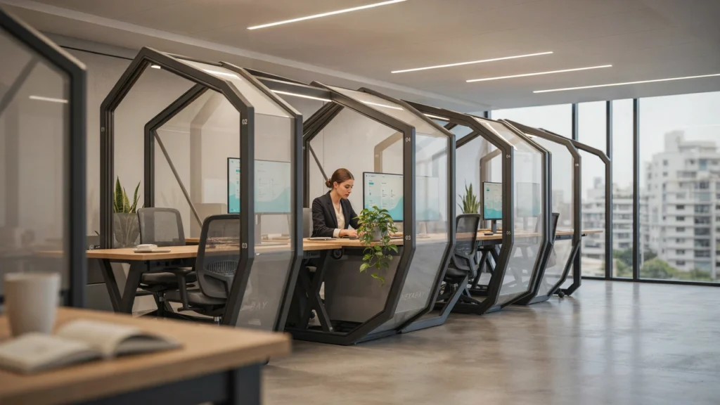 HexaBay 6-Person Cubicle Row