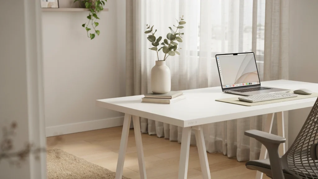 Lumen White Minimalist Desk