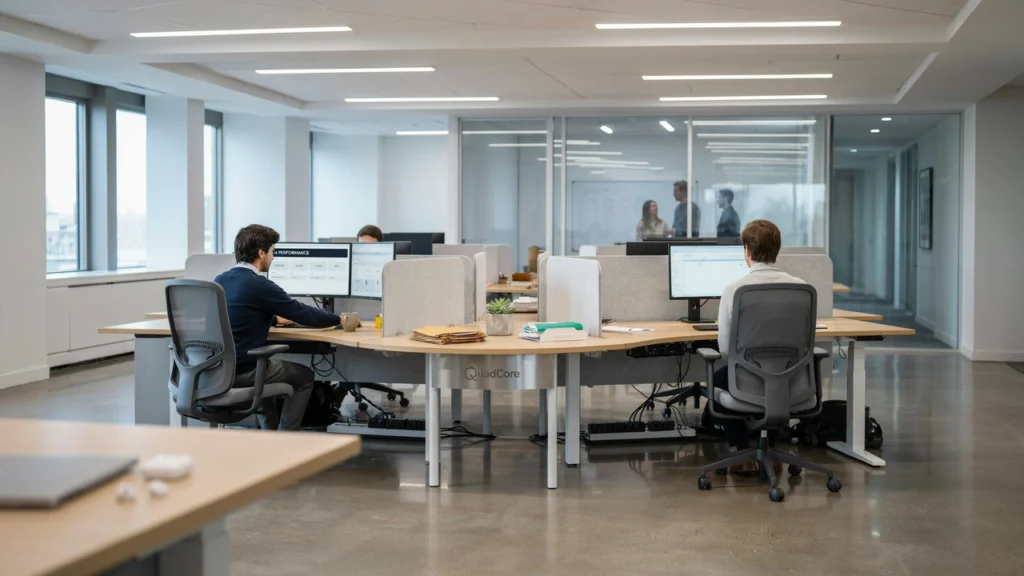 QuadCore 4-Person Cubicle Cluster