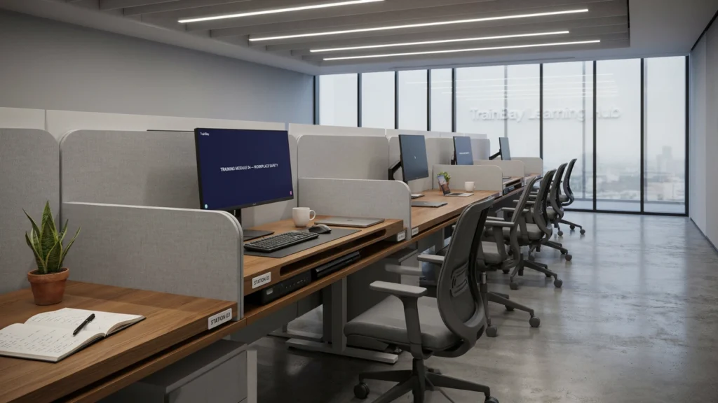 TrainBay Training Room Cubicle Row